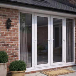 1800mm Premium White UPVC French Door and 2 X 600mm Sidelite Combination